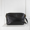 Prada Black Leather Logo Embossed Camera Bag