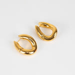 Balenciaga Loop Gold Plated Hinged Hoop Earrings