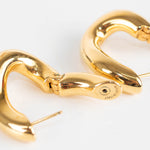 Balenciaga Loop Gold Plated Hinged Hoop Earrings