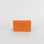 Hermes Orange Taurillon Clemence H Playing Card Case