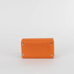 Hermes Orange Taurillon Clemence H Playing Card Case