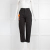 Fendi Black Side Neon Orange Embroidery Jeans