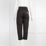 Fendi Black Side Neon Orange Embroidery Jeans