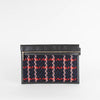 Victoria Beckham Black Leather Tweed Front Clutch Bag