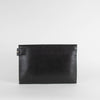 Victoria Beckham Black Leather Tweed Front Clutch Bag