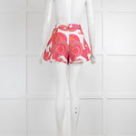 Zimmerman Cream Pink Paisley Print Belted Shorts