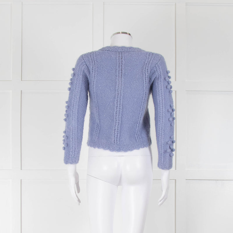 LoveShackFancy Lilac Mohair Bobble Gigi Cardigan