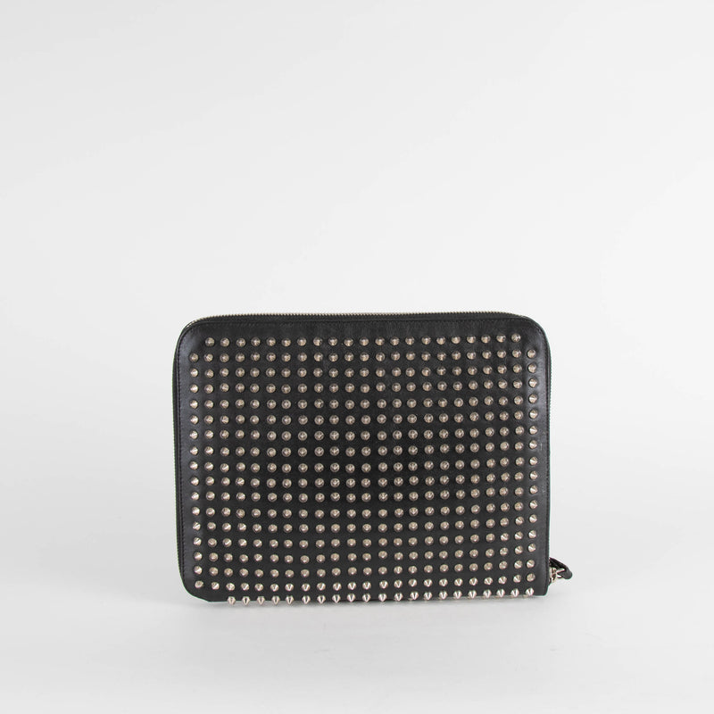 Christian Louboutin Black Leather Studded iPad Case