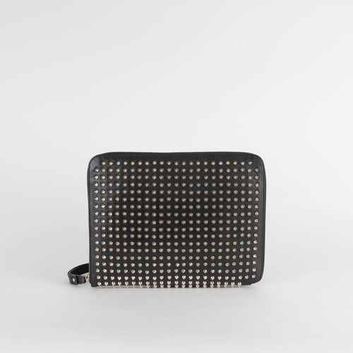 Christian Louboutin Black Leather Studded iPad Case