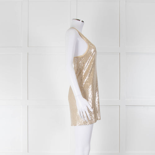 By Malene Birger Gold Silver Sequin Sleeveless Top