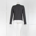 IRO Grey with Silver Fleck & Frayed Hem Jacket