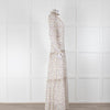 Ridley White Floral Silk Extra Long Maxi Dress