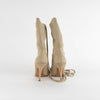 Yeezy Beige Knit Pointed Toe Lace up Boots