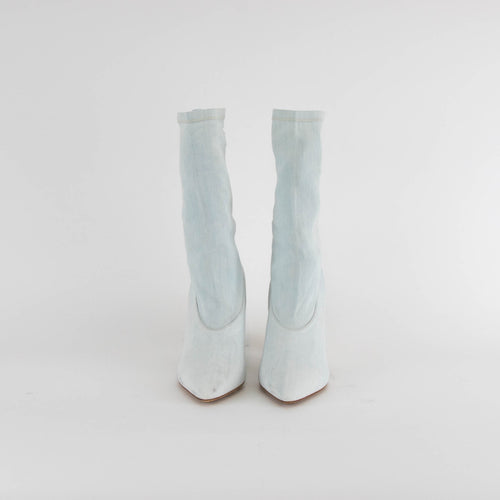 Yeezy Light Blue Denim Ankle Boots