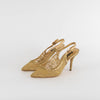 Dolce & Gabbana Gold Lace Pointed Toe Slingback