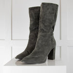 Lola Cruz Green Suede Calf Length Boots