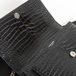 Saint Laurent Black Sunset Mock Croc Bag