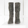 Lola Cruz Green Suede Calf Length Boots