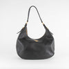 Prada Black Pebble Leather Shoulder Bag Gold Hardware