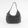 Prada Black Pebble Leather Shoulder Bag Gold Hardware