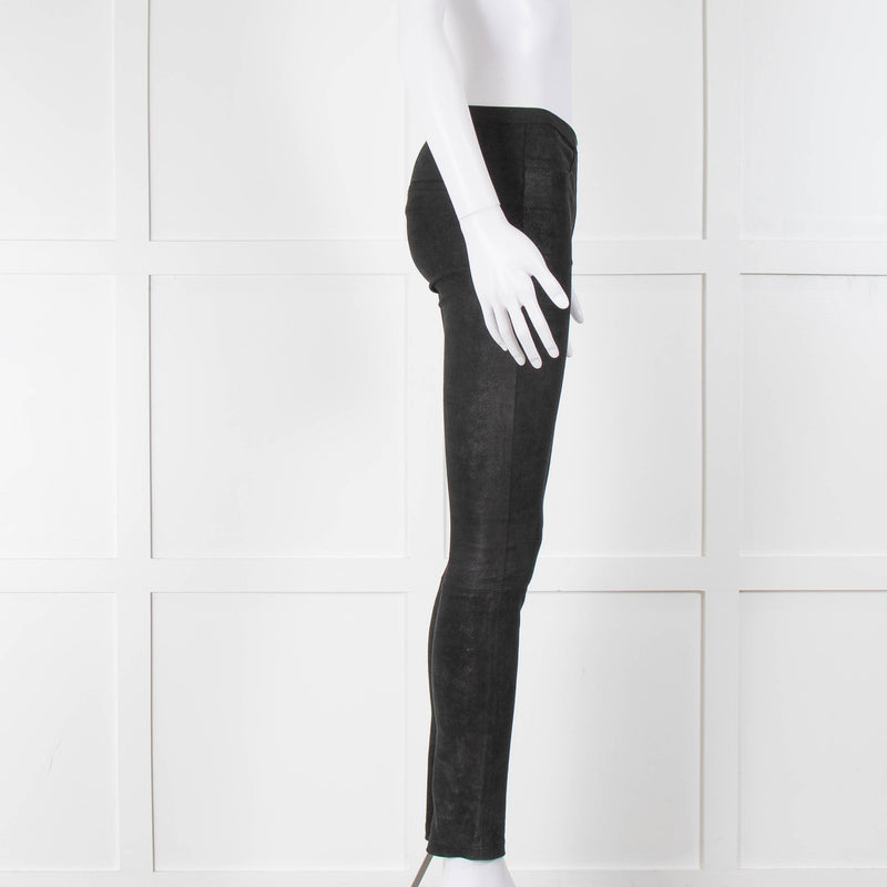 Helmut Lang Black Suede Leggings