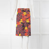 Erdem Yellow and Red Floral Print Pencil Skirt