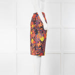 Erdem Yellow and Red Floral Print Pencil Skirt