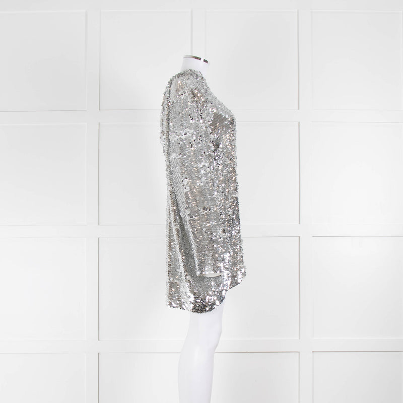 MSGM  Silver Sequin Hoody