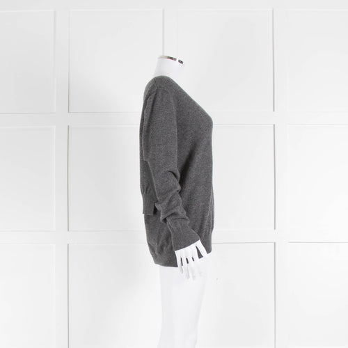 Joseph Grey V Neck  Cashmere Jumper