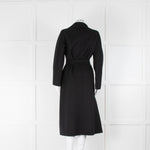 S Max Mara Black Wool Wrap Coat