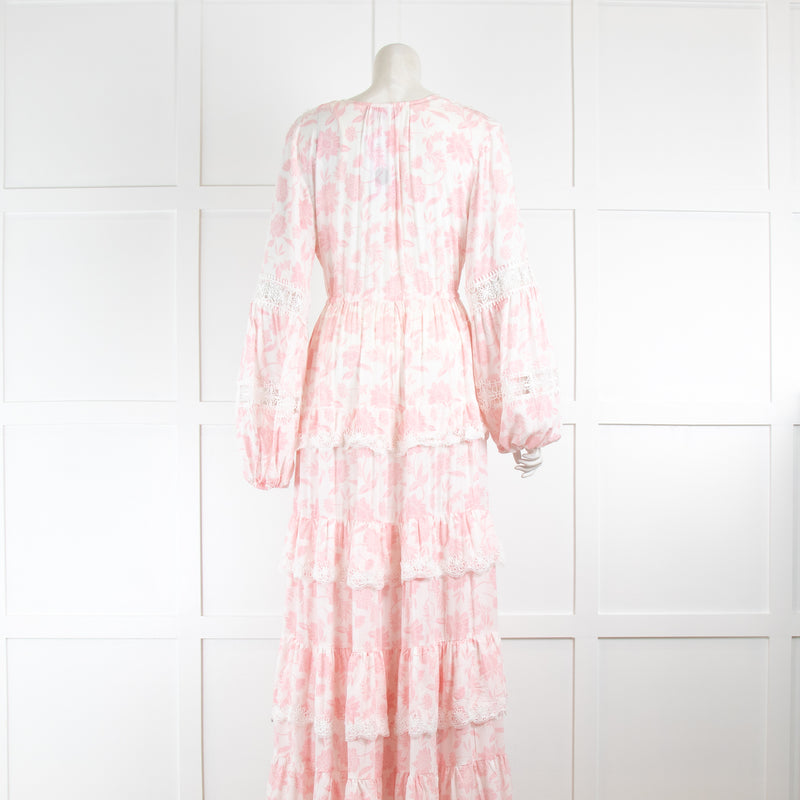 Miss June Pink Floral Maxi Dress