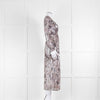 IRO Grey Silver Pink Paisley Dress With Plunge Neck