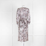 IRO Grey Silver Pink Paisley Dress With Plunge Neck