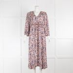 Dea Kudibal Pale Grey and Mauve Pattern Dress