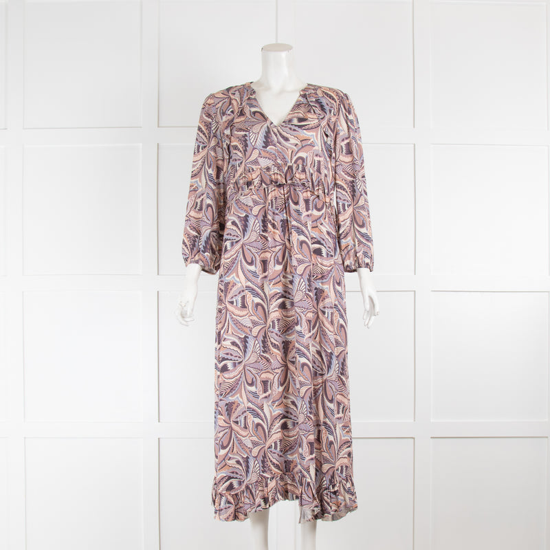 Dea Kudibal Pale Grey and Mauve Pattern Dress