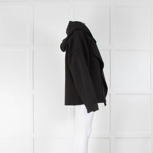 Norma Kamali Black Cotton Hooded Jacket