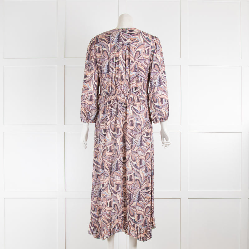 Dea Kudibal Pale Grey and Mauve Pattern Dress