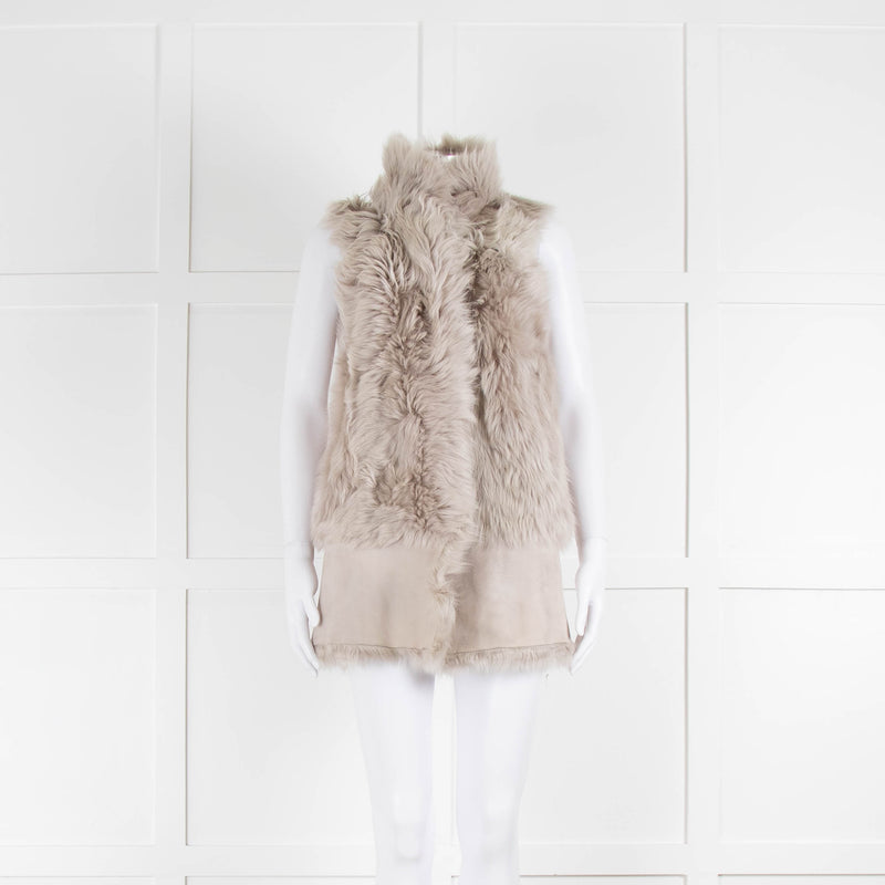 Karl Donoghue Grey Reversible Shearling Gilet