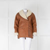 Claudie Pierlot Camel Shearling Flying Jacket