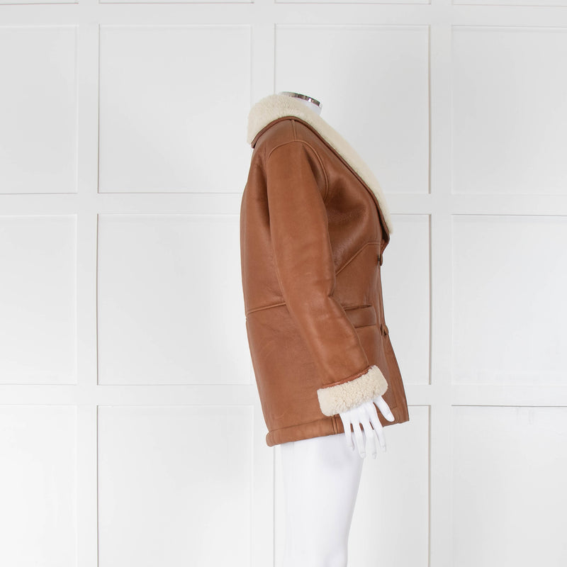 Claudie Pierlot Camel Shearling Flying Jacket