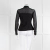 Anne Fontaine Black Mesh Sleeve Silver Chain Front Shirt