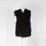 Scotch & Soda Black Curly Shearling Gilet