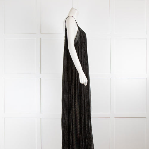 Mes Demoiselles Black Maxi Smock Dress with Small Metallic Studs