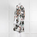 Pyrus Cream Green Floral Silk Shirt Dress