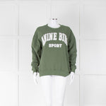 Anine Bing Sport Green Terry Logo Sweatshirt