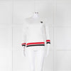 Comme des Garcons White V Neck Fine Knit Jumper