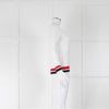 Comme des Garcons White V Neck Fine Knit Jumper