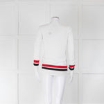 Comme des Garcons White V Neck Fine Knit Jumper