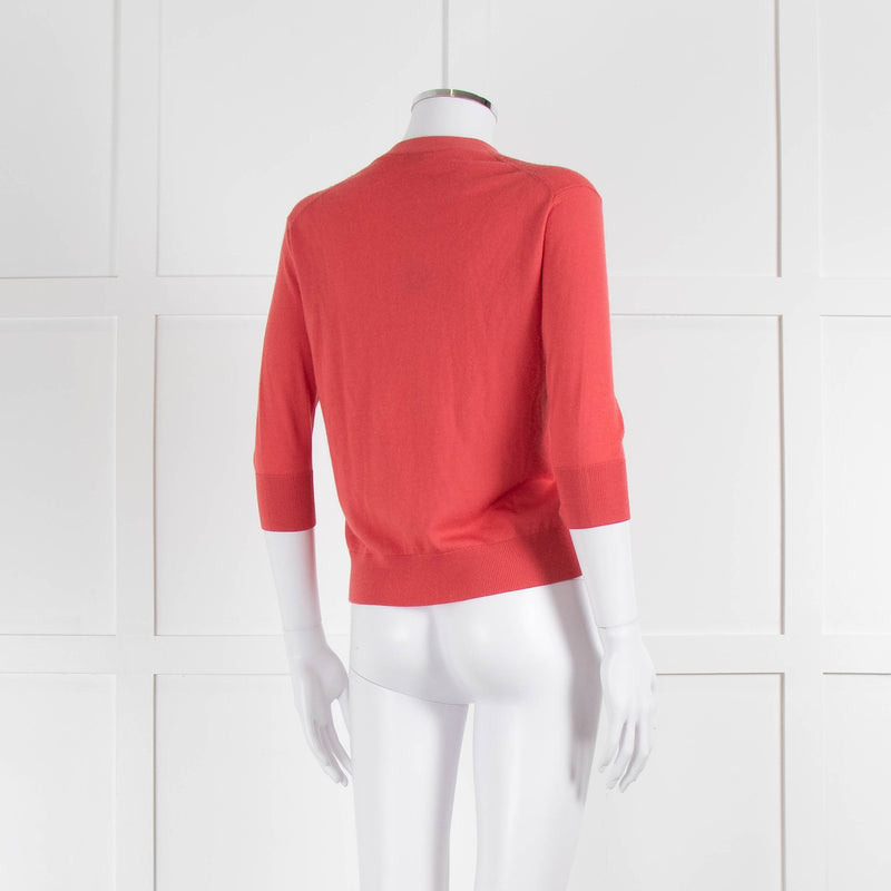 Closed Coral Cashmere Blend Short Cardigan