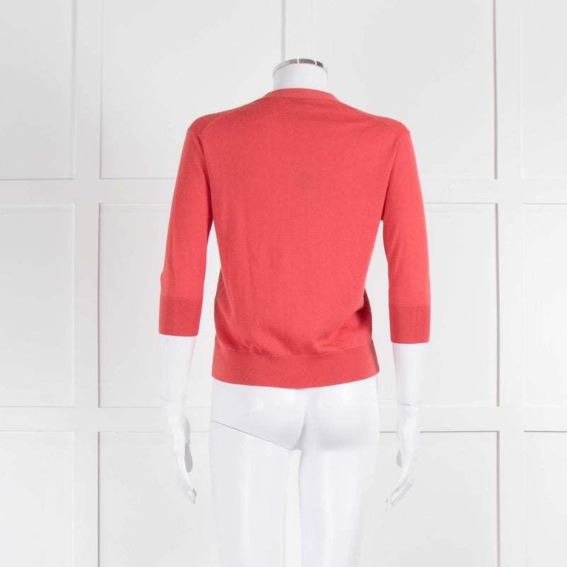 Closed Coral Cashmere Blend Short Cardigan